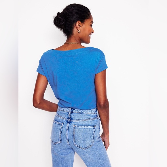 NEW Boden Supersoft Boat Neck T-Shirt Tee Top Gallery Blue Size 6 T1658 - Picture 3 of 8